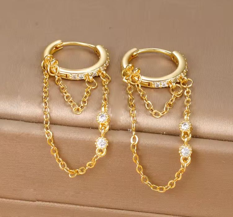 Duo Dangle Chain Earrings