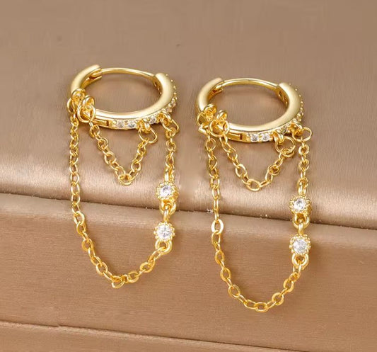 Duo Dangle Chain Earrings