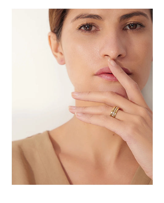 Rounded Crystal Stack Ring