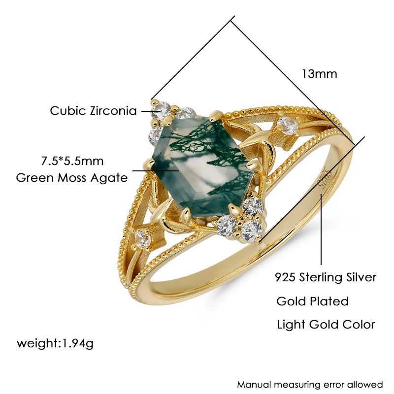 Earthly Bloom Moss Agate Ring