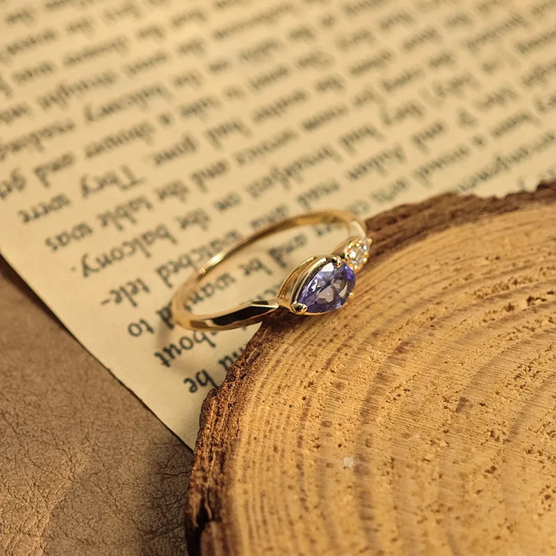 Twilight Aura Tanzanite Ring