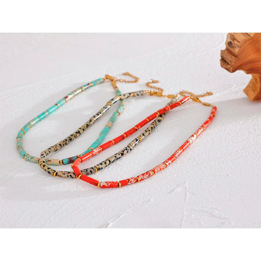 Ornament Natural Stone Necklace