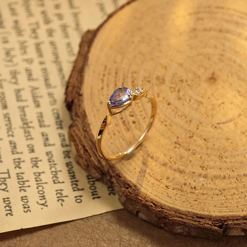 Twilight Aura Tanzanite Ring