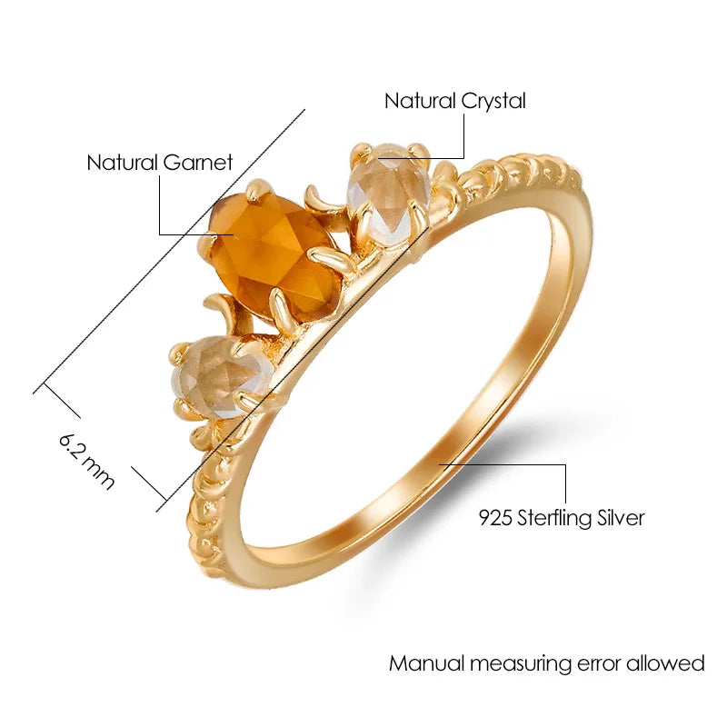 Citrus Spark Orange Garnet Ring