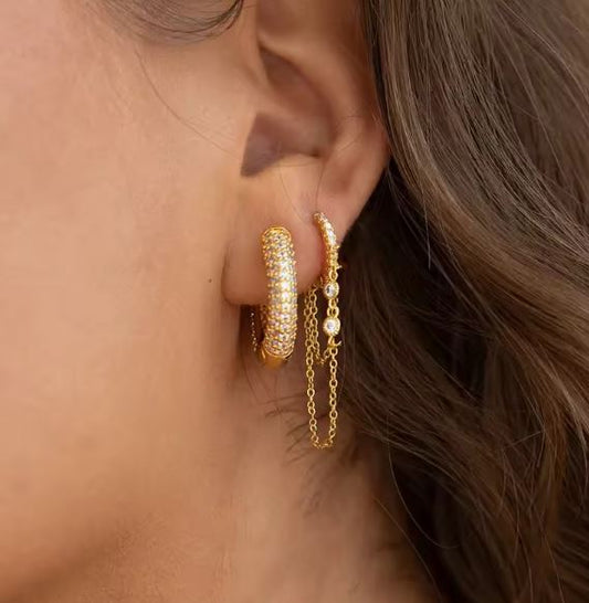Duo Dangle Chain Earrings