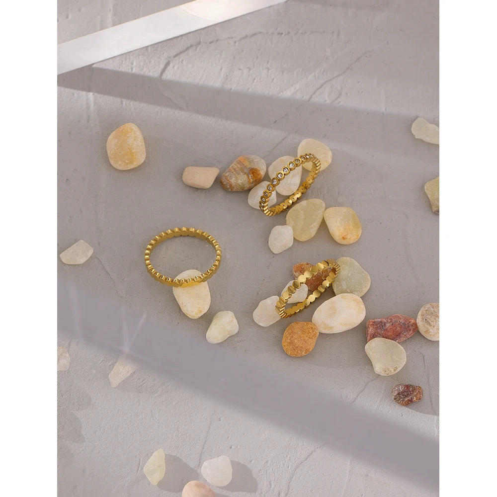 Rounded Crystal Stack Ring