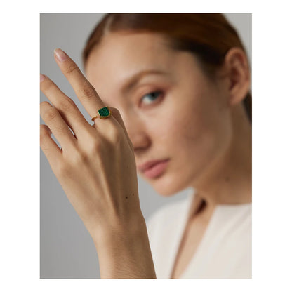 Natural Malachite Stone Ring