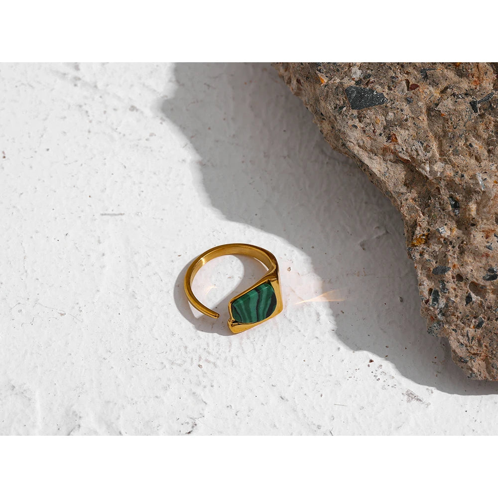 Natural Malachite Stone Ring