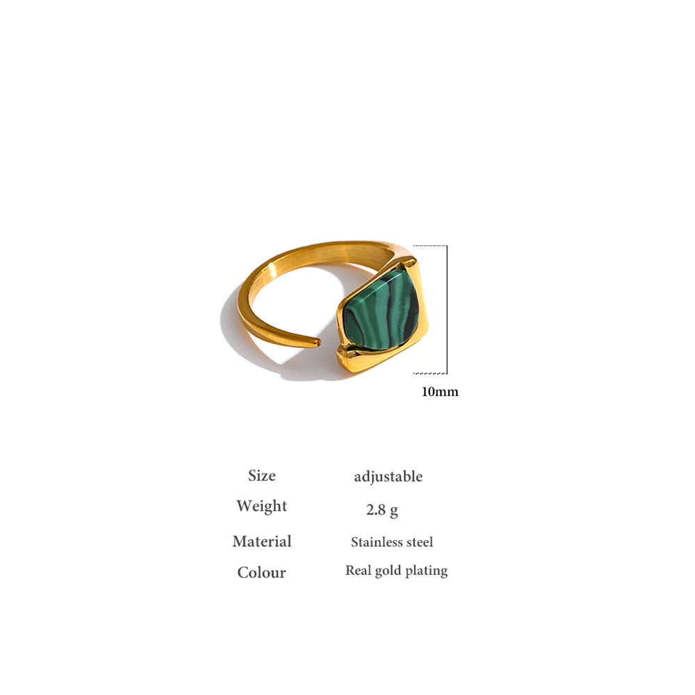 Natural Malachite Stone Ring