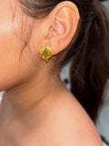 Emerald Bloom Clip-On Earrings