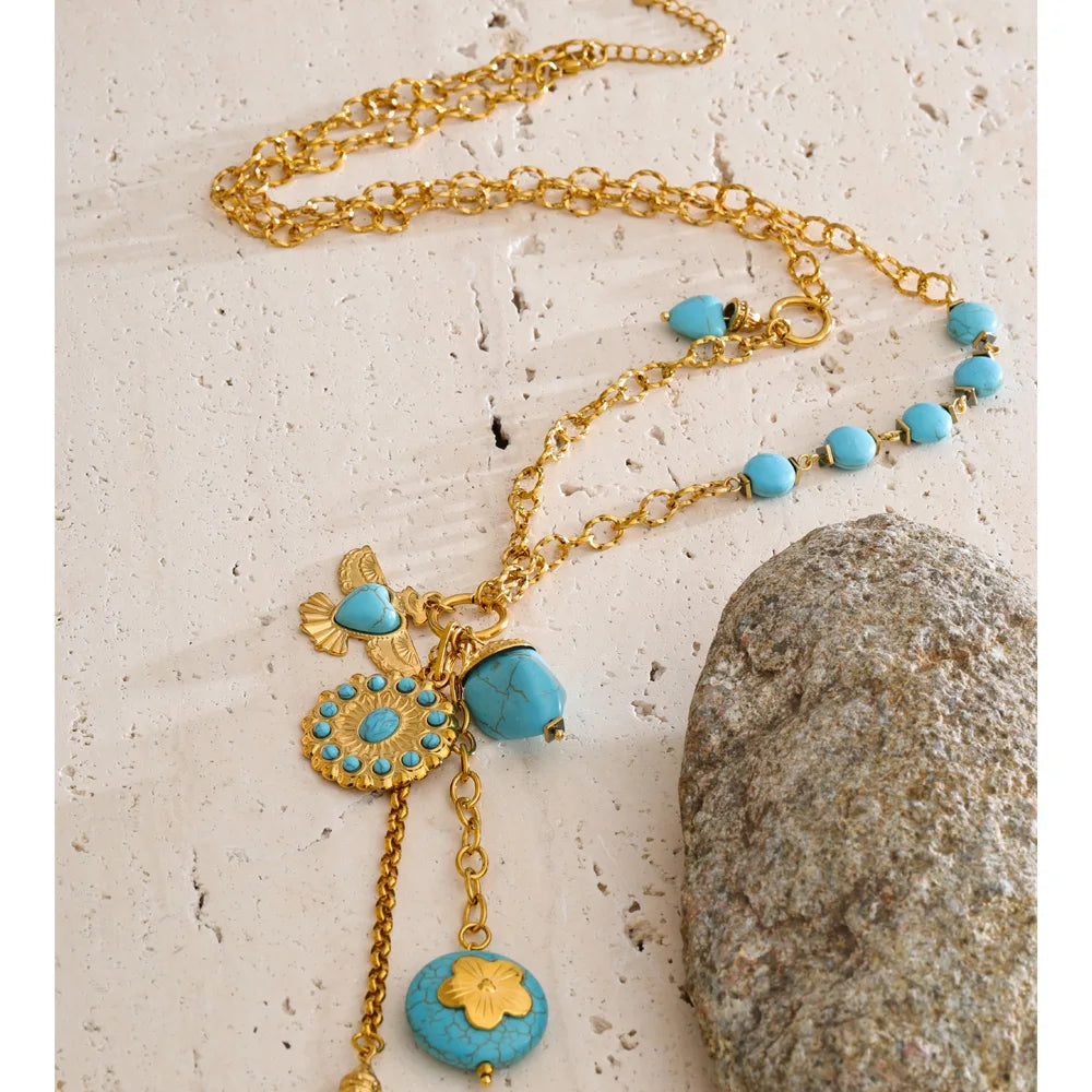 Turquoise Tide Charm Necklace