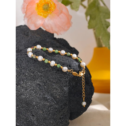 Natural Stone Freshwater Pearls Bracelet