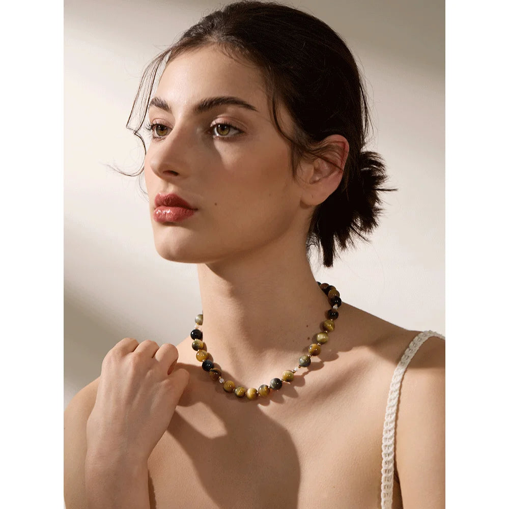 I am Fierce Tiger stone Necklace