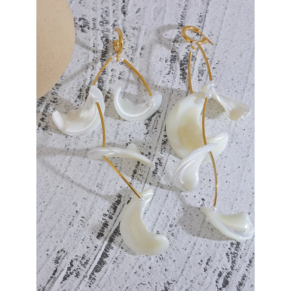 Natural Shell Drop Dangle  Earrings