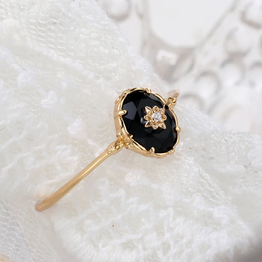 Soul Guard Black Agate Ring
