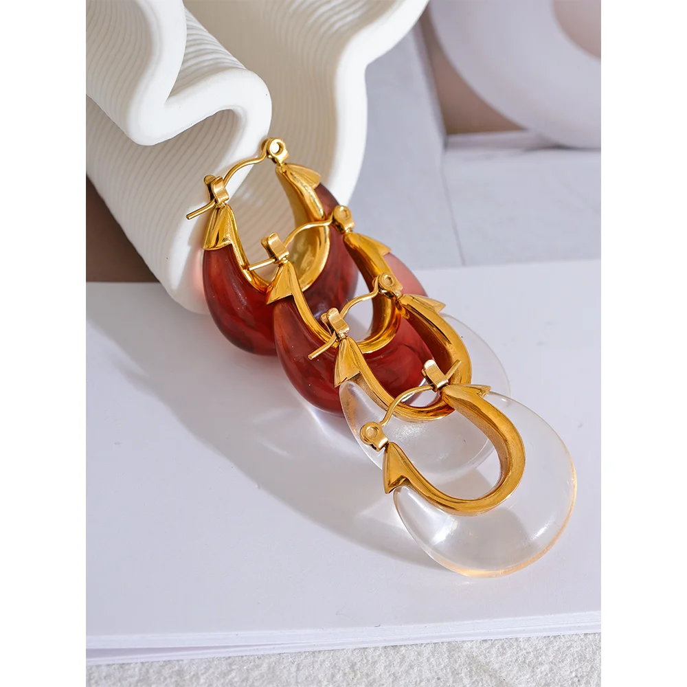 Colorful Hollow Chunky Hoop Earrings