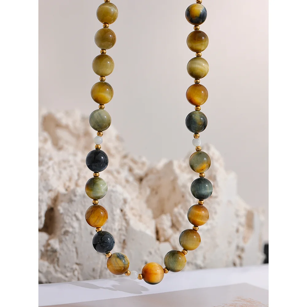 I am Fierce Tiger stone Necklace