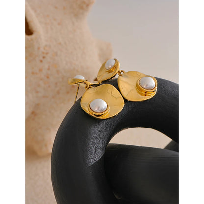 Pearls Round Drop Dangle Earrings