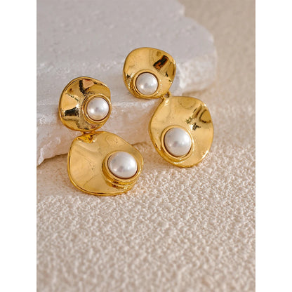 Pearls Round Drop Dangle Earrings