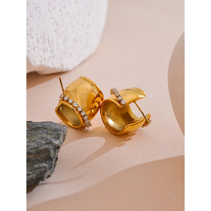 Golden C Shape Earrings