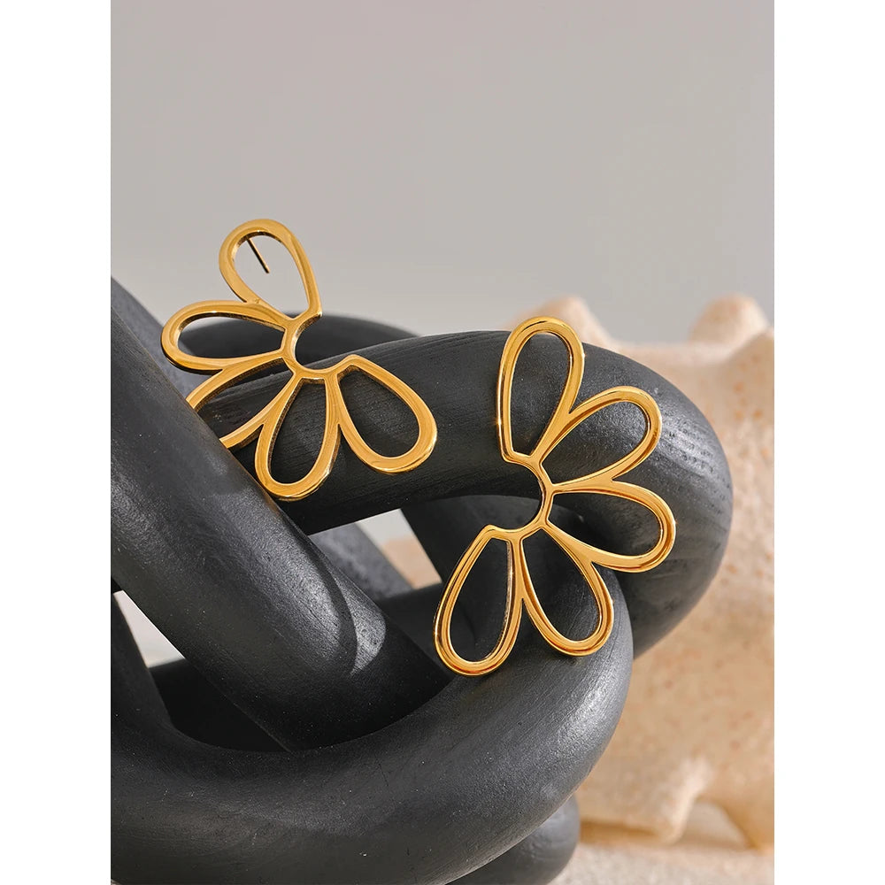 Half Flower Stud Earrings