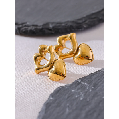 Lip Hollow Heart Earrings