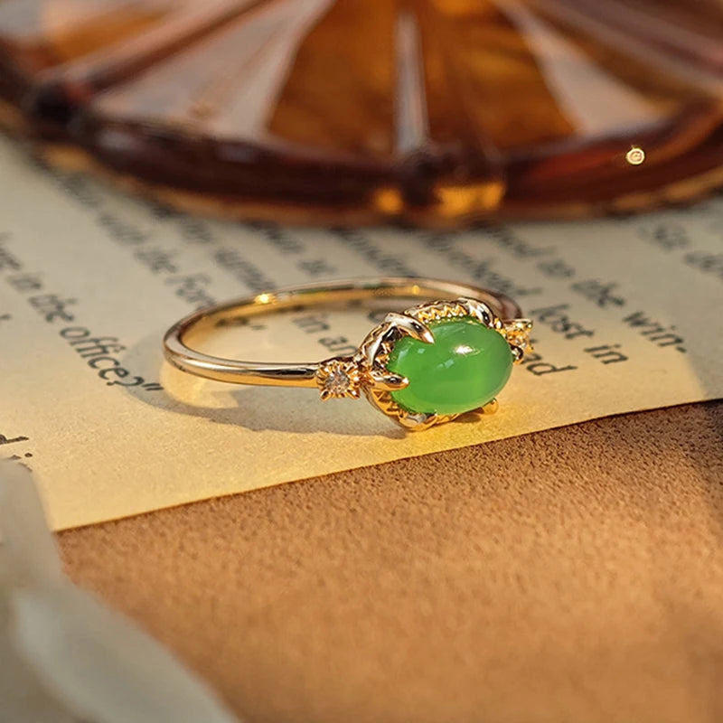 Forest Light Chalcedony Ring