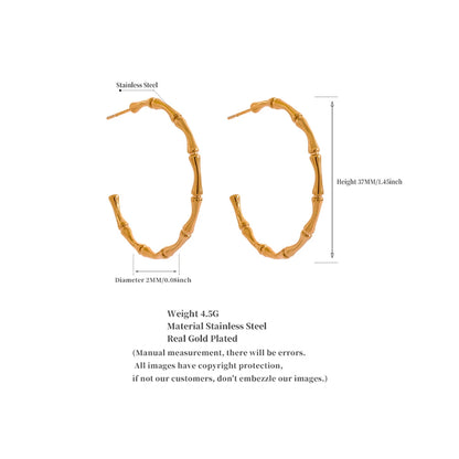 Thin Bamboo Hoop Earrings