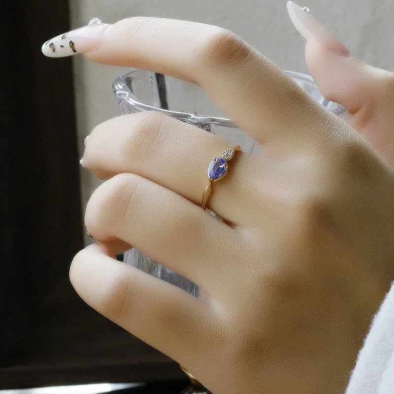 Twilight Aura Tanzanite Ring