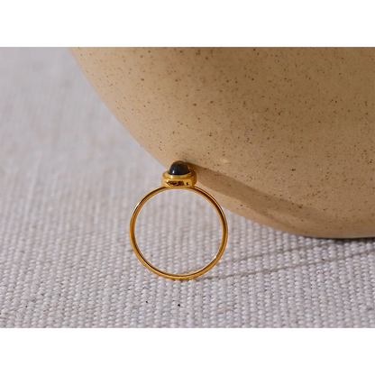 Natural Stone Oval Thin Ring