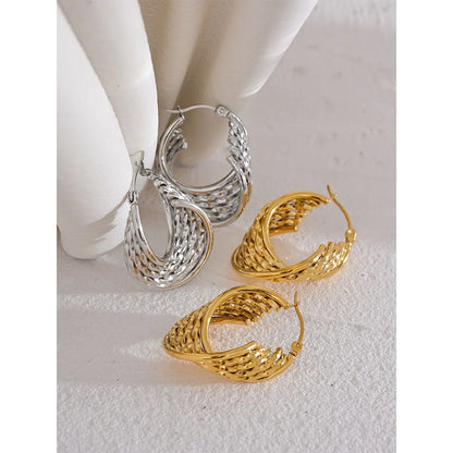 Twisted Hollow Hoop Earrings