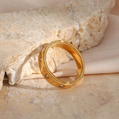 Crystal Star Gold Ring