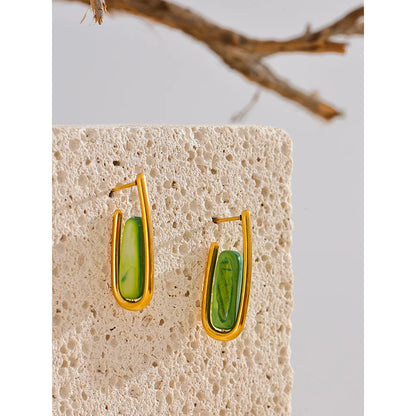 Green Shell Earrings