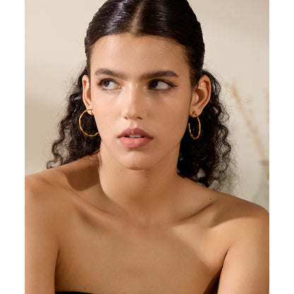 Thin Bamboo Hoop Earrings