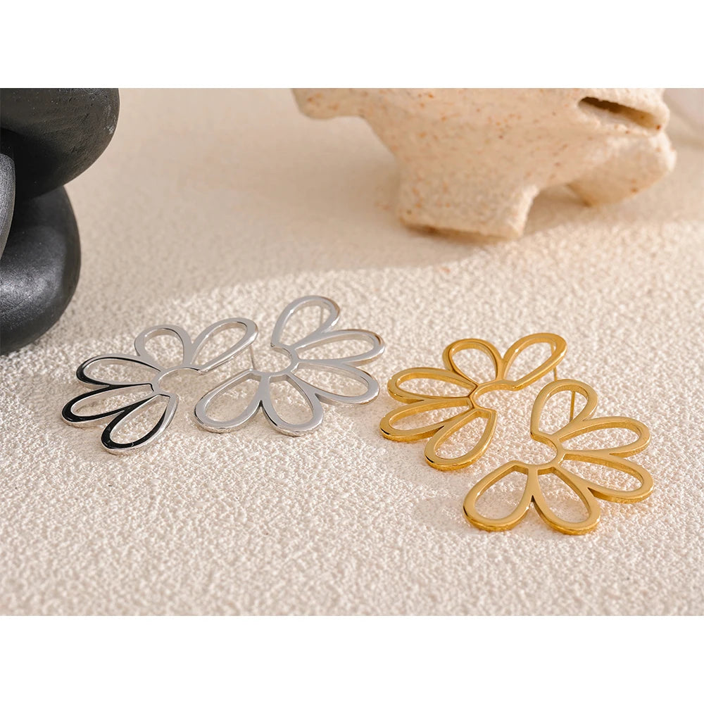 Half Flower Stud Earrings