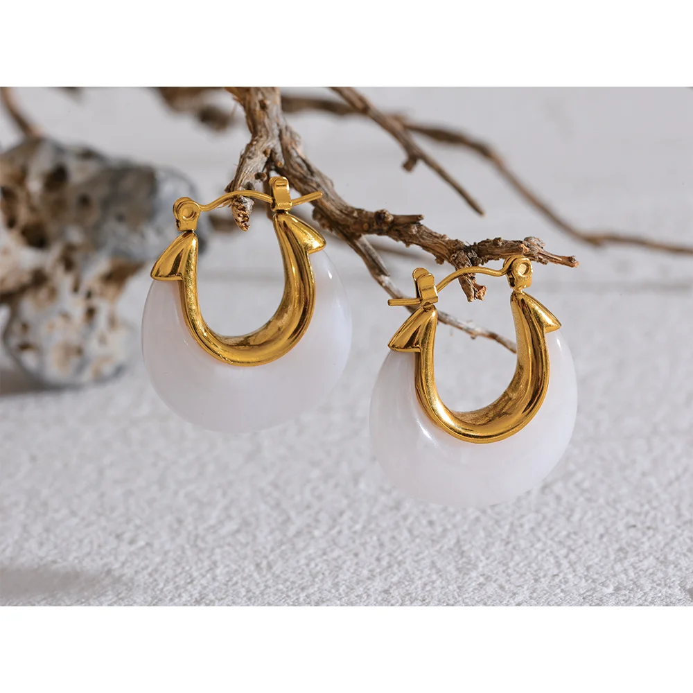 Colorful Hollow Chunky Hoop Earrings