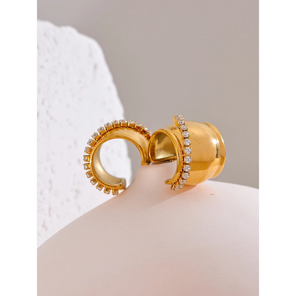 Golden C Shape Earrings