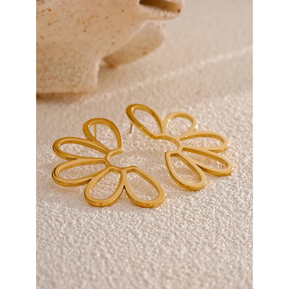 Half Flower Stud Earrings