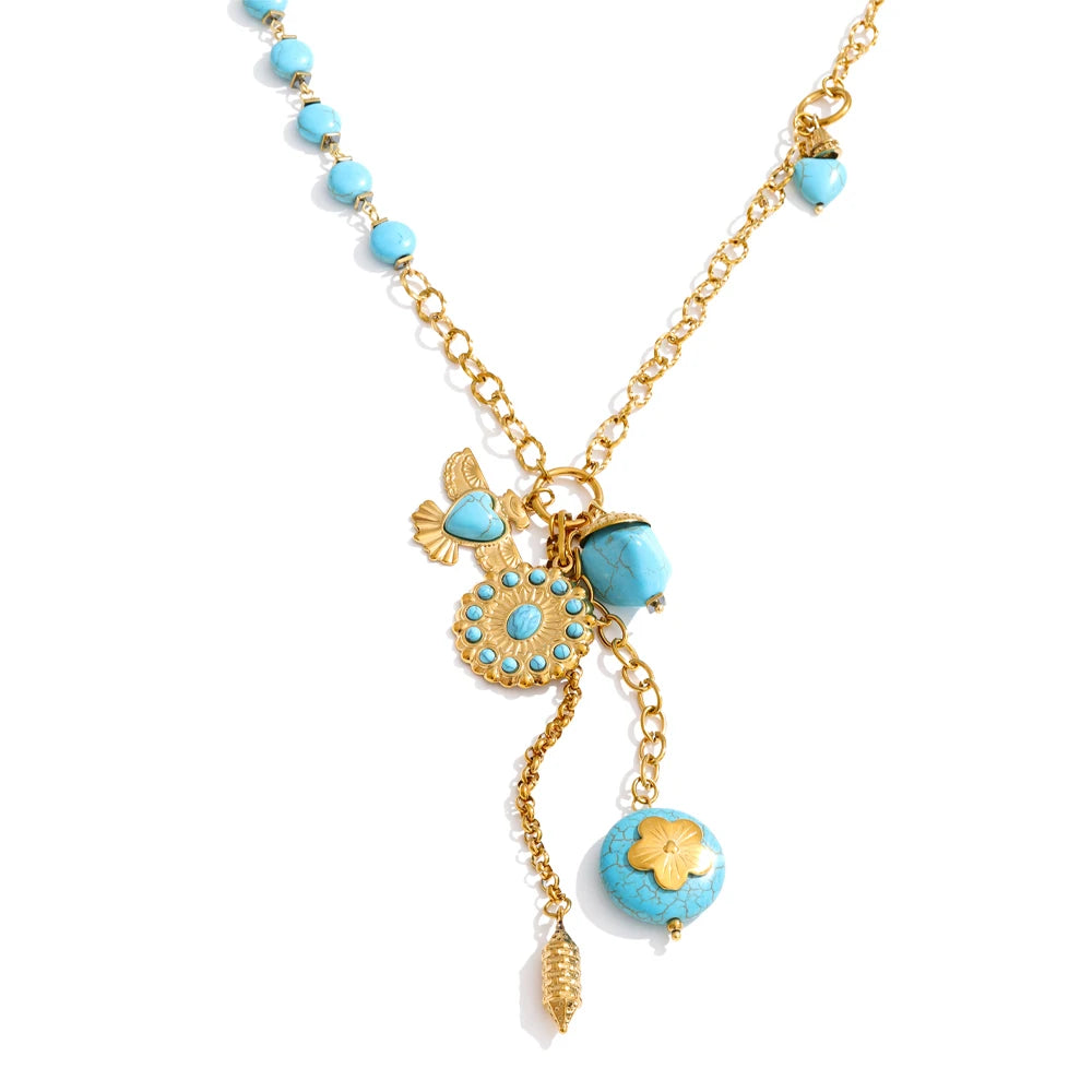 Turquoise Tide Charm Necklace