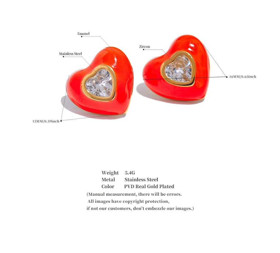 Colorful Shiny Heart Earrings