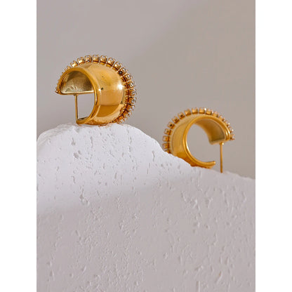 Golden C Shape Earrings