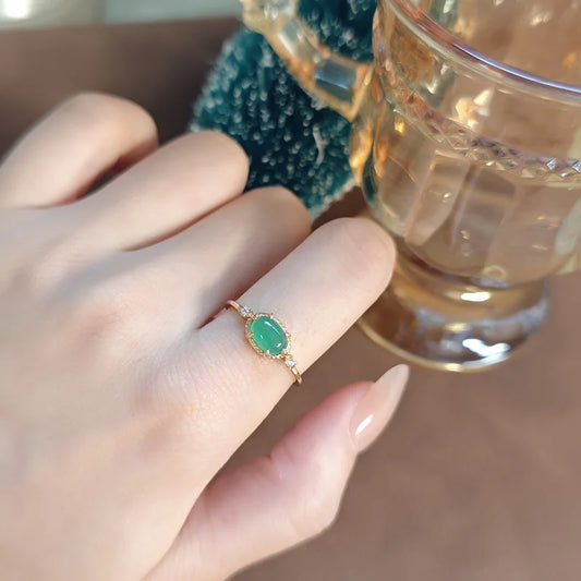 Forest Light Chalcedony Ring