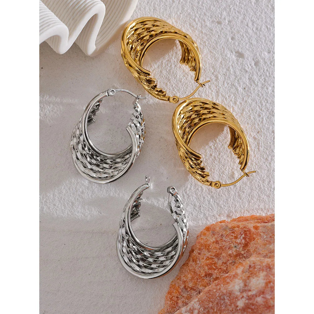 Twisted Hollow Hoop Earrings