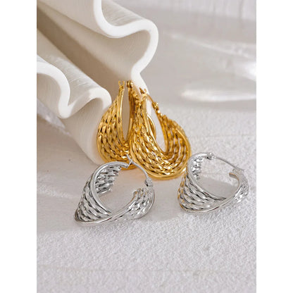 Twisted Hollow Hoop Earrings