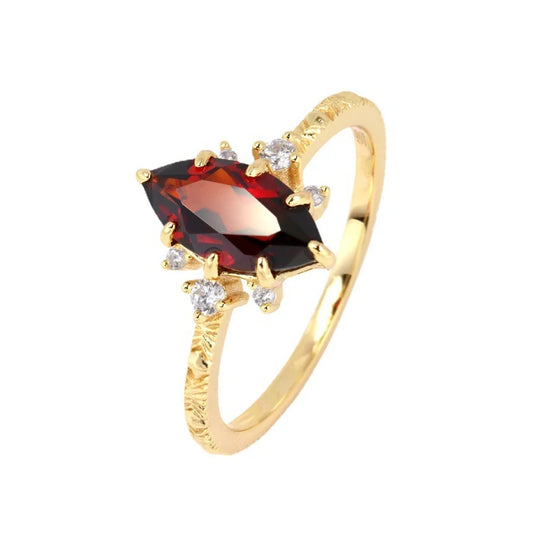 Red Bloom Garnet Ring
