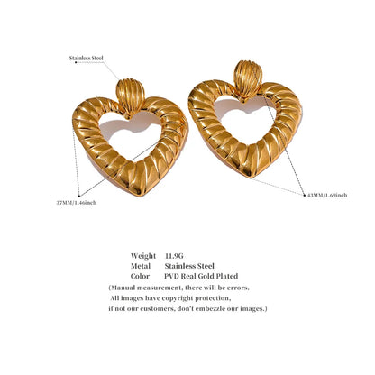 Heart Hollow Stud Earrings