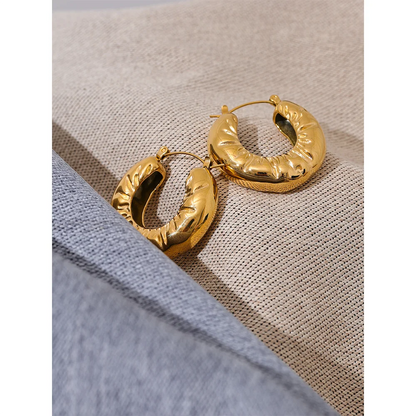 Fortune Cookie Hollow Hoop Earrings