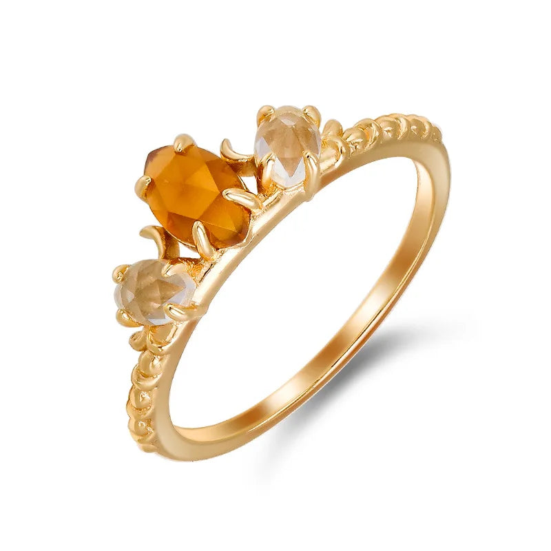 Citrus Spark Orange Garnet Ring