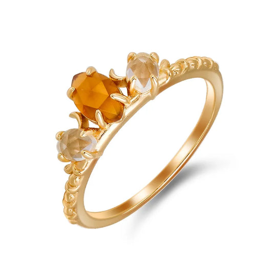 Citrus Spark Orange Garnet Ring
