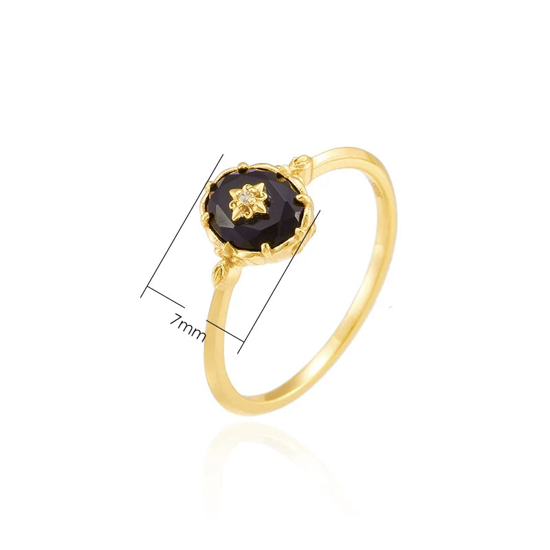 Soul Guard Black Agate Ring